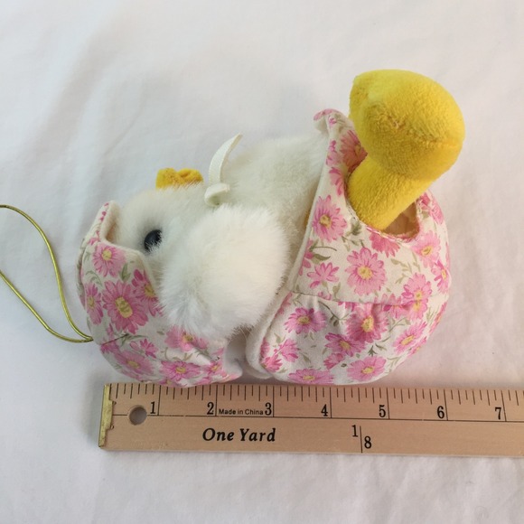 Chosun Plush Chick w/Pink Floral Egg 6" Easter Stuffed Toy Korea Vtg RARE - Picture 8 of 8